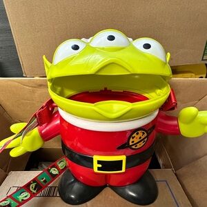Disneyland Holiday Green Toy Story Alien Popcorn Bucket with Red Outfit